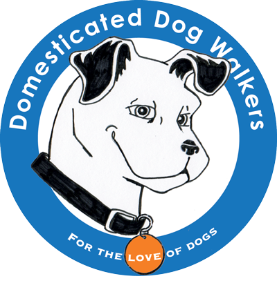 Domesticated Dog Walkers logo, branding design